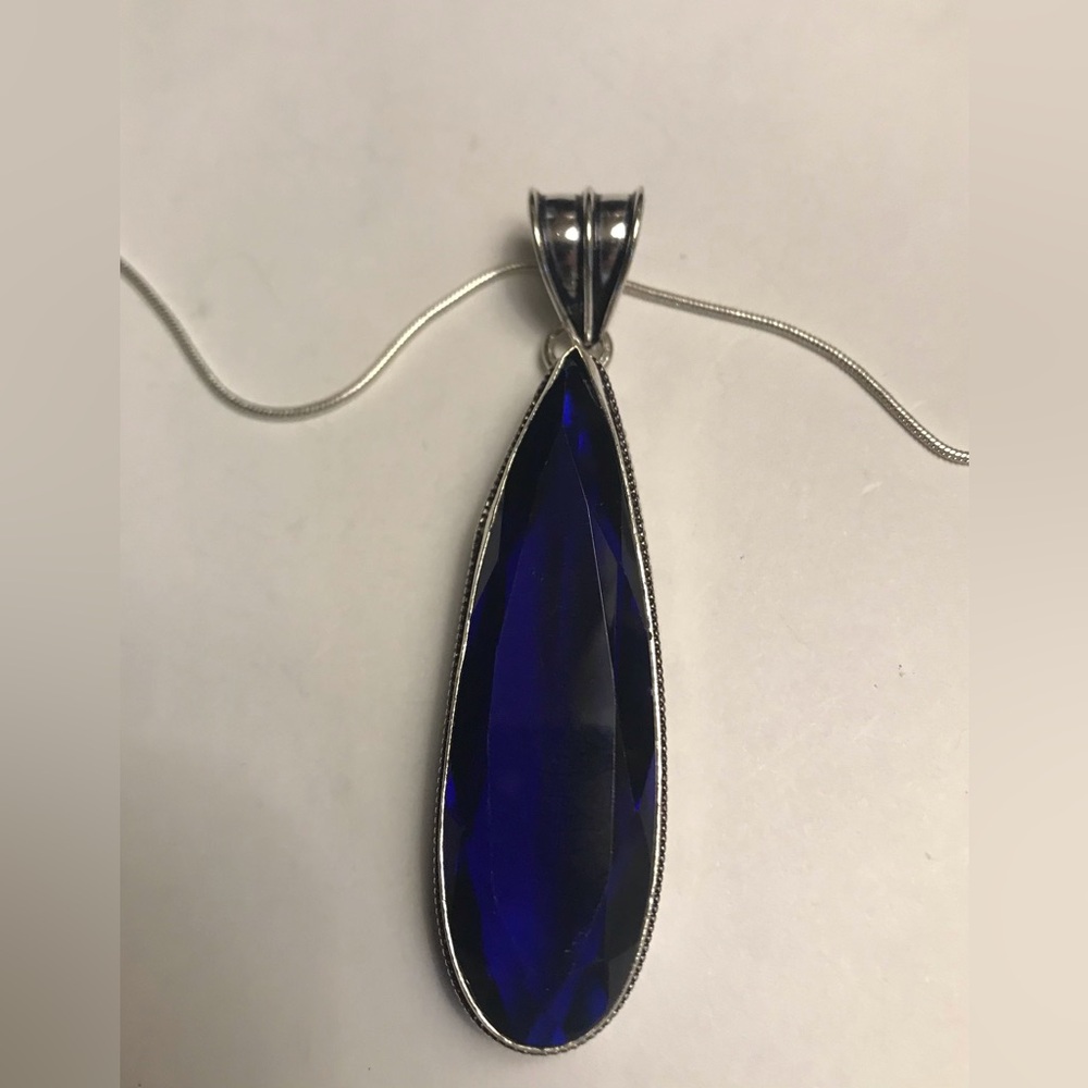 Tanzanite Stamped 925 Sterling Silver Necklace
